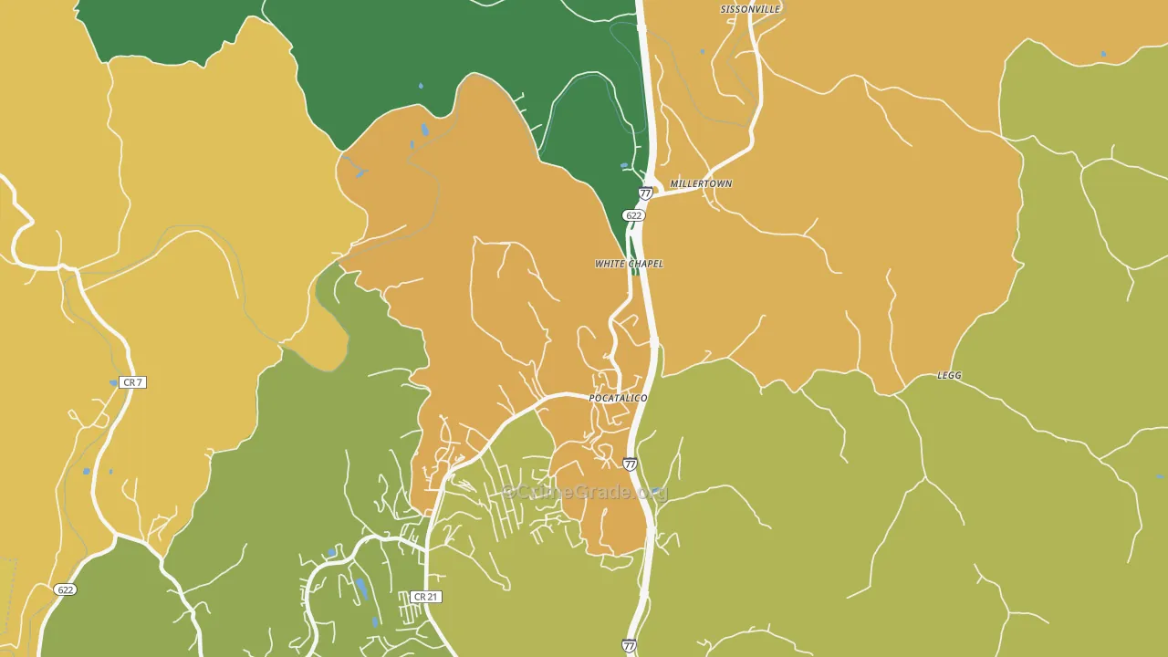 Sissonville, WV Map of Vandalism Rates