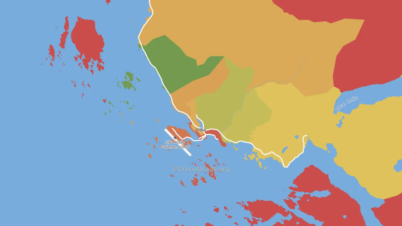 Sitka, AK Map of Vandalism Rates