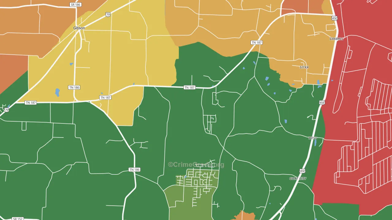 Sitka, TN Map of Vandalism Rates