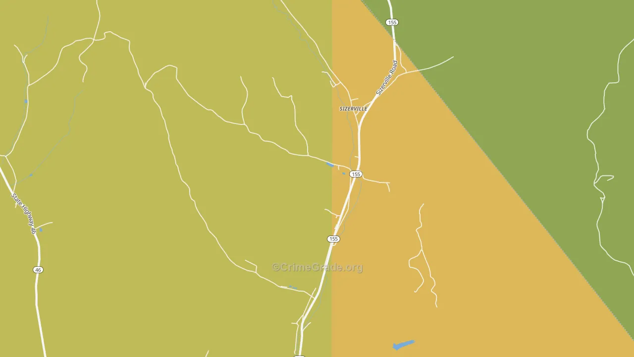 Sizerville, PA Map of Vandalism Rates