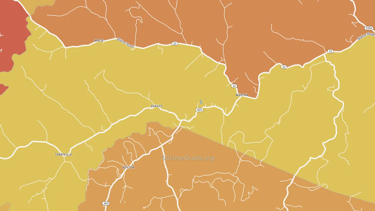 Skaggs, KY Map of Vandalism Rates