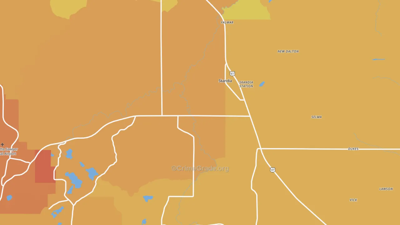 Skandia, MI Map of Vandalism Rates