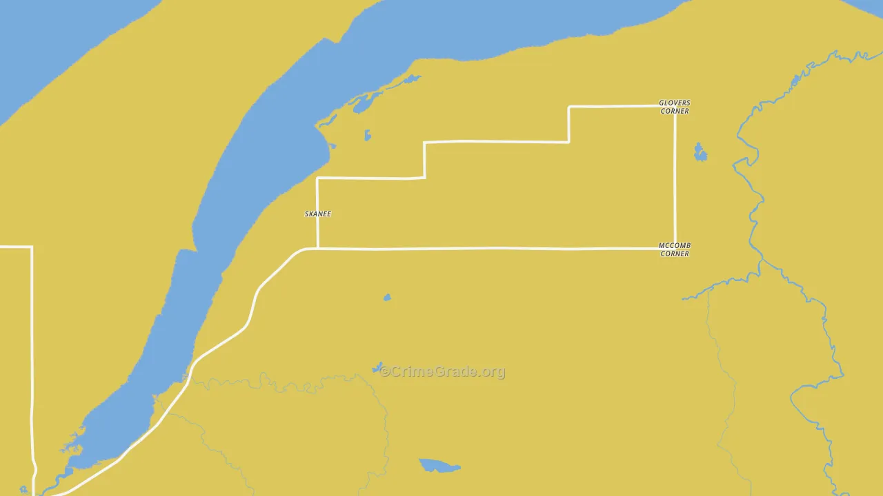 Skanee, MI Map of Vandalism Rates