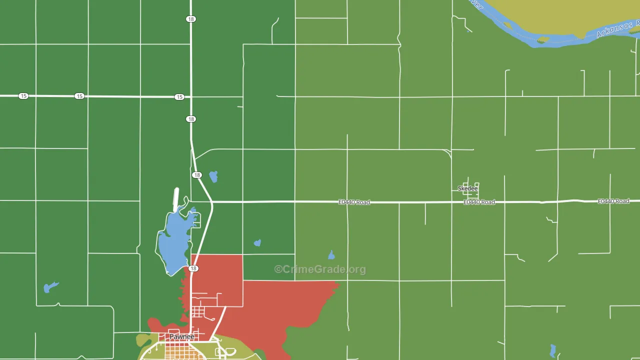 Skedee, OK Map of Vandalism Rates