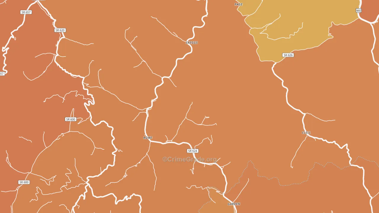 Skeggs, VA Map of Vandalism Rates