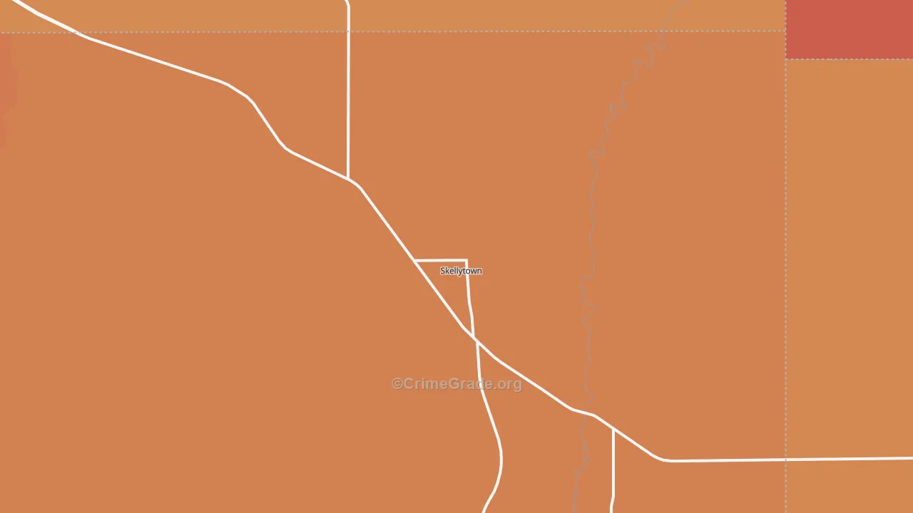 Skellytown, TX Map of Vandalism Rates