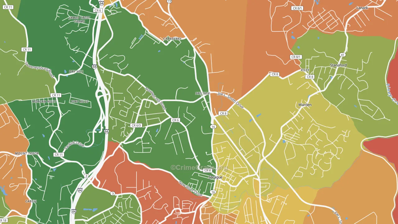Skelton, WV Map of Vandalism Rates