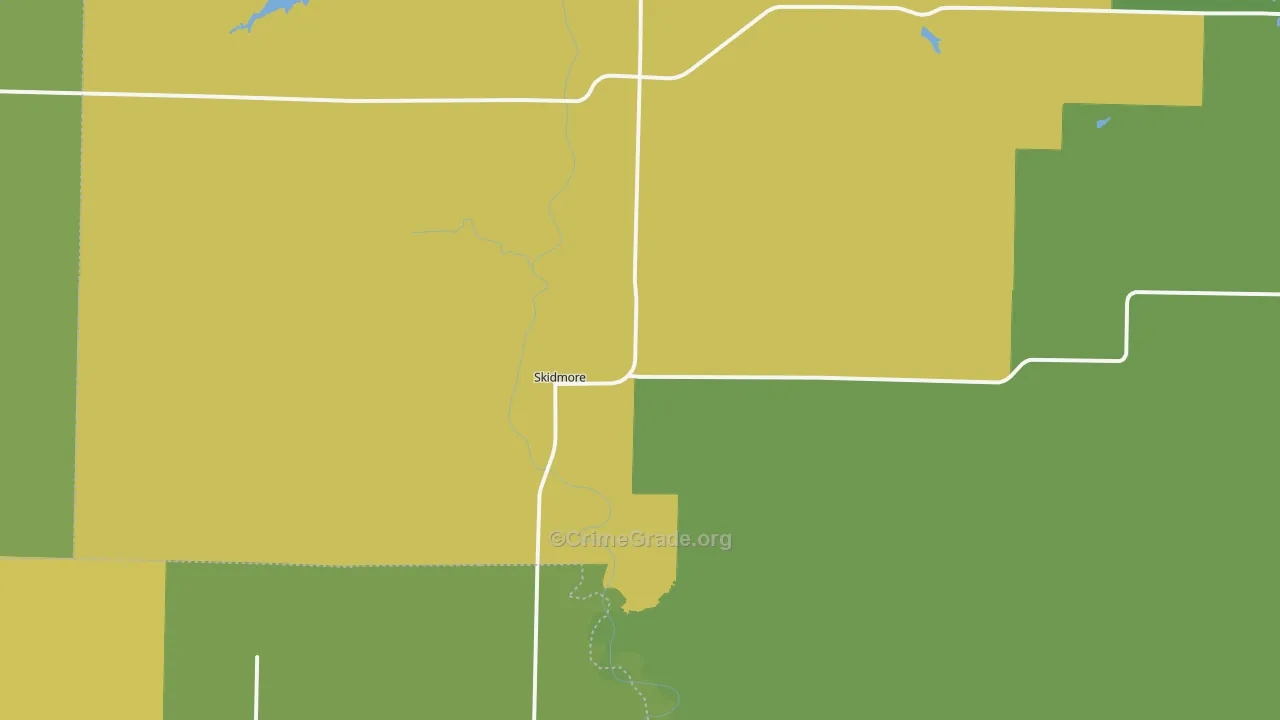 Skidmore, MO Map of Vandalism Rates