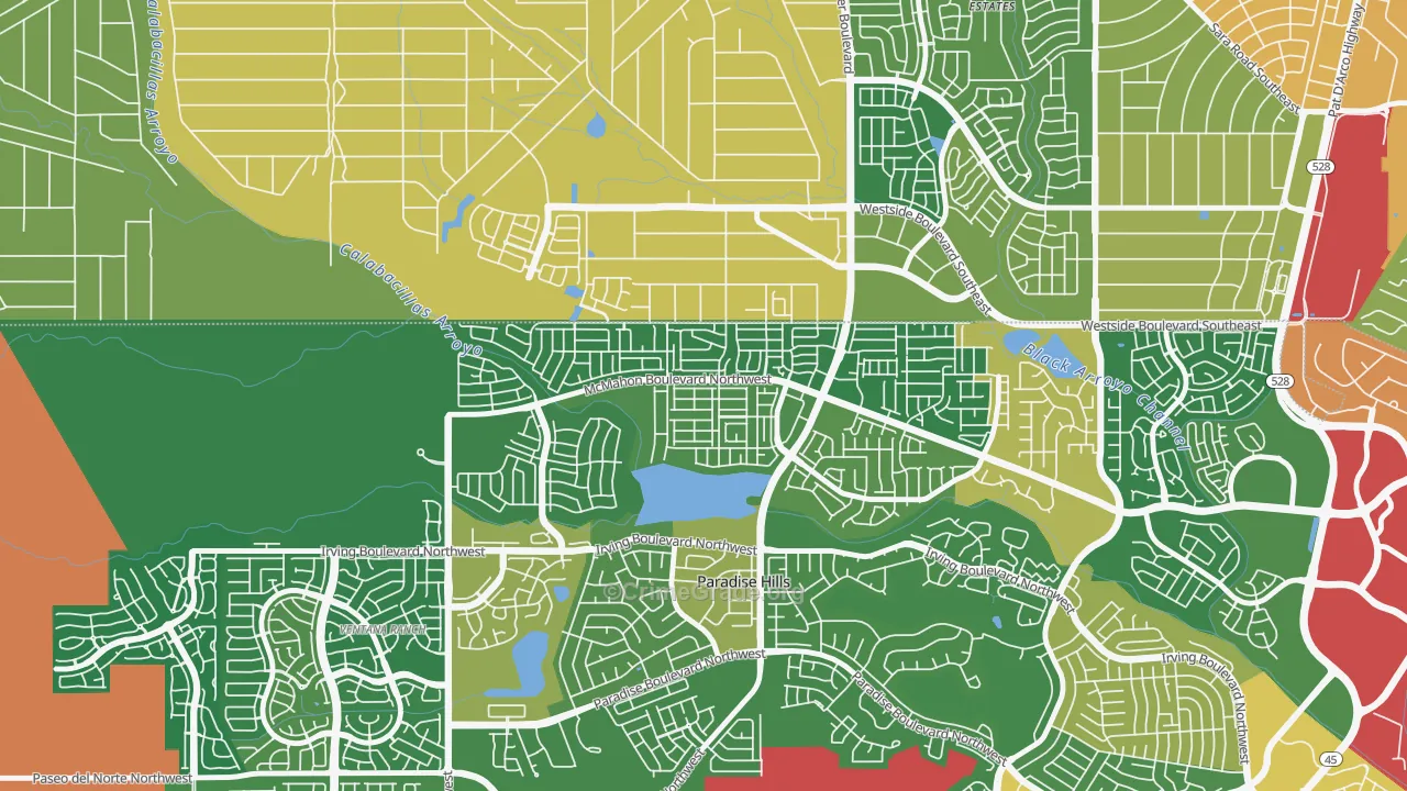 Skies West, Albuquerque, NM Map of Vandalism Rates