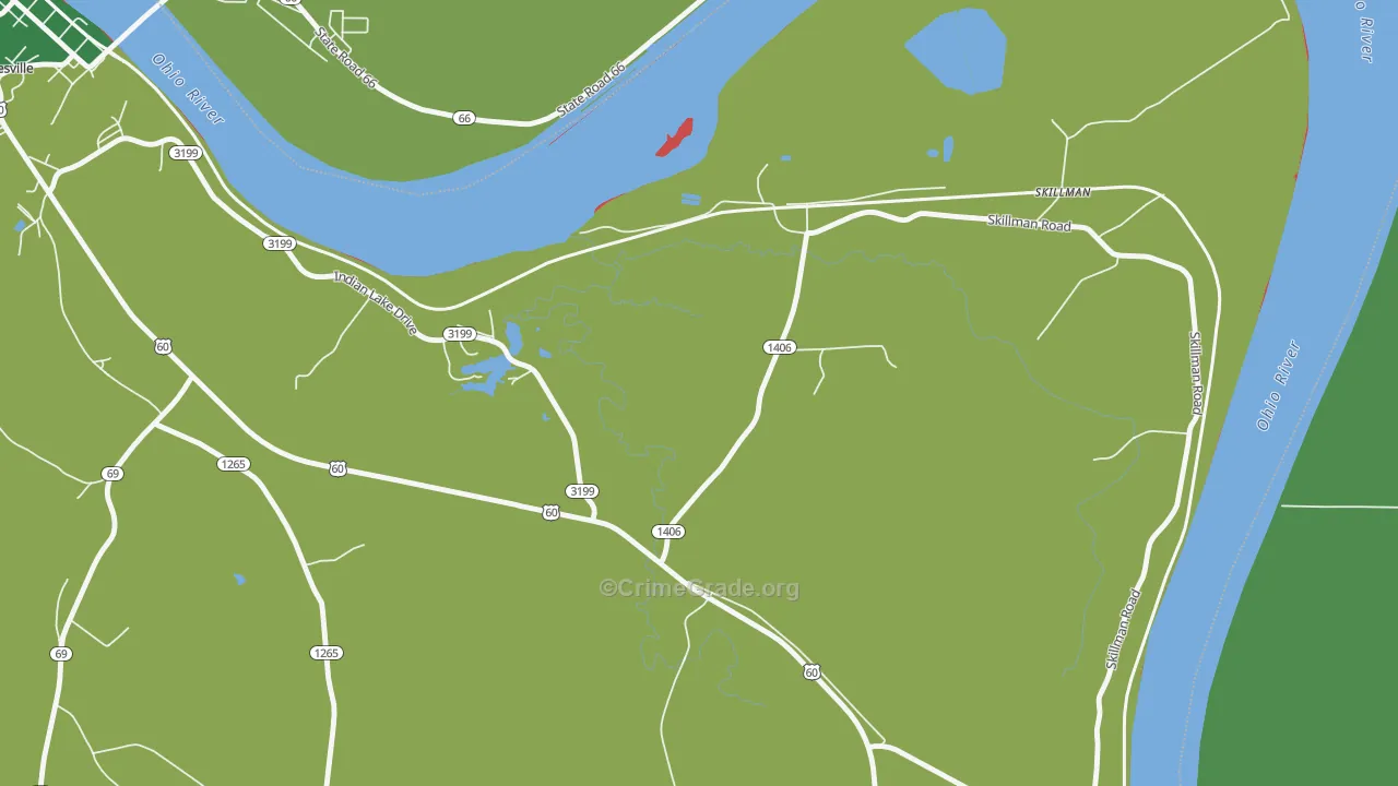 Skillman, KY Map of Vandalism Rates