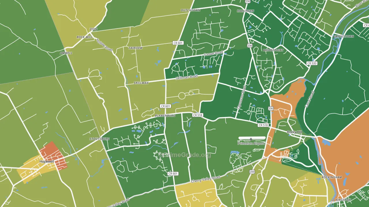 Skillman, NJ Map of Vandalism Rates