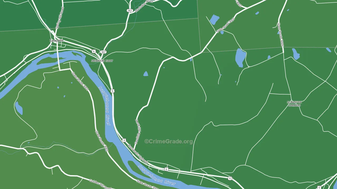 Skinners Eddy, PA Map of Vandalism Rates