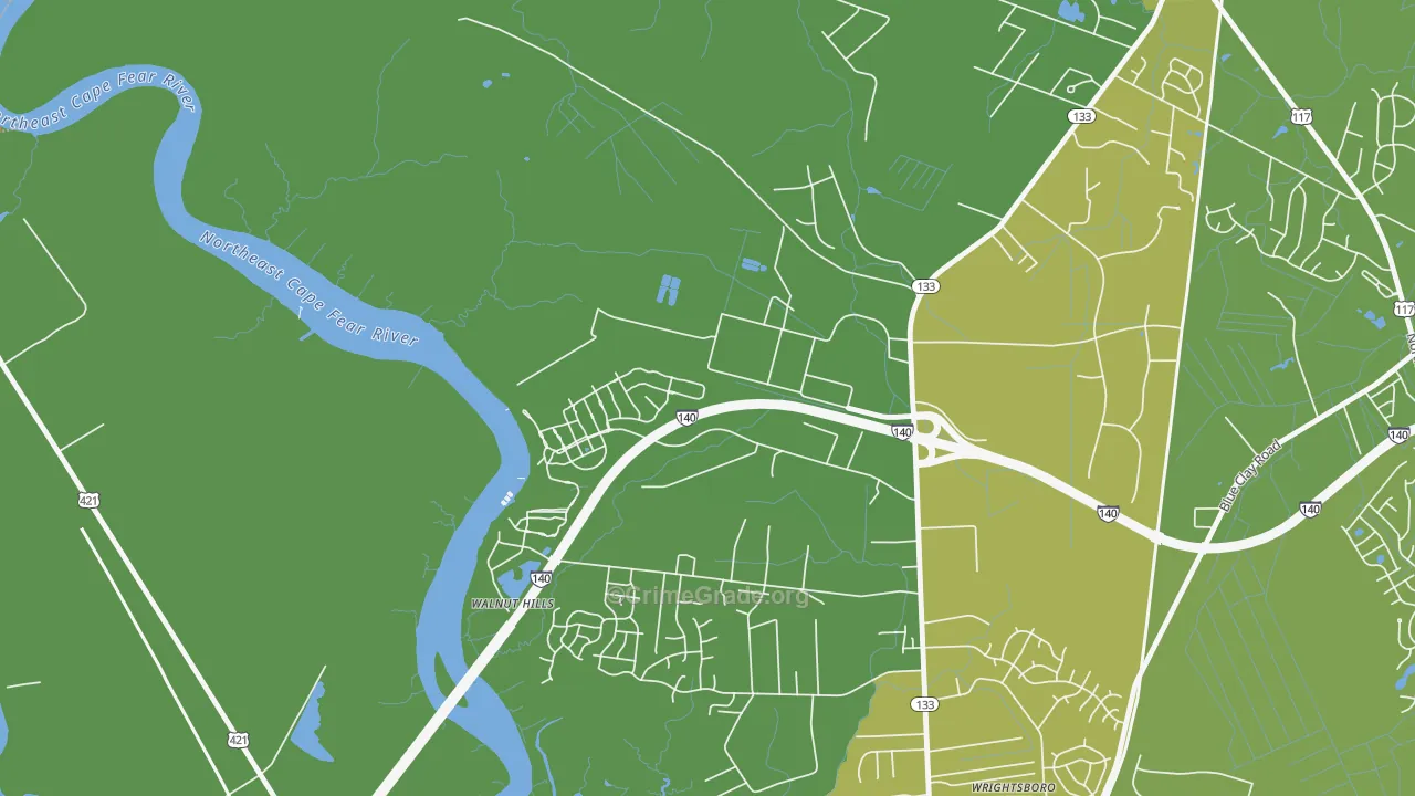 Skippers Corner, NC Map of Vandalism Rates