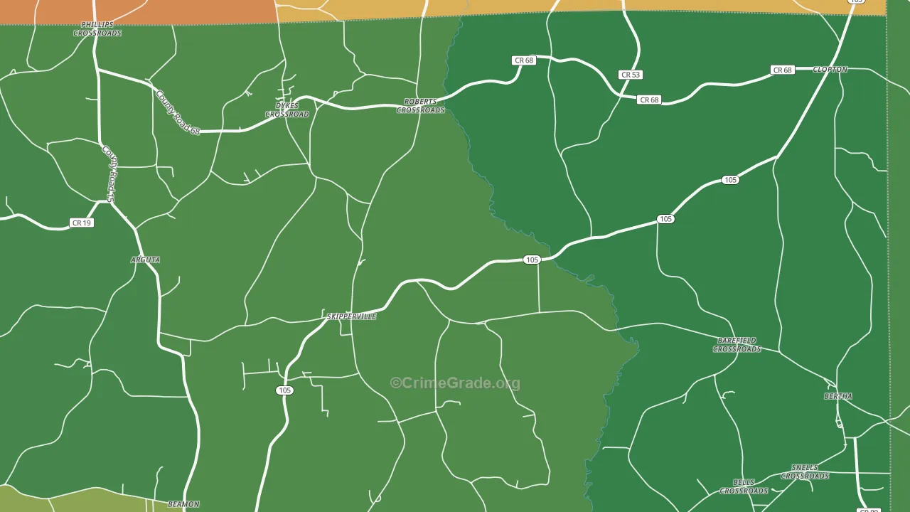 Skipperville, AL Map of Vandalism Rates