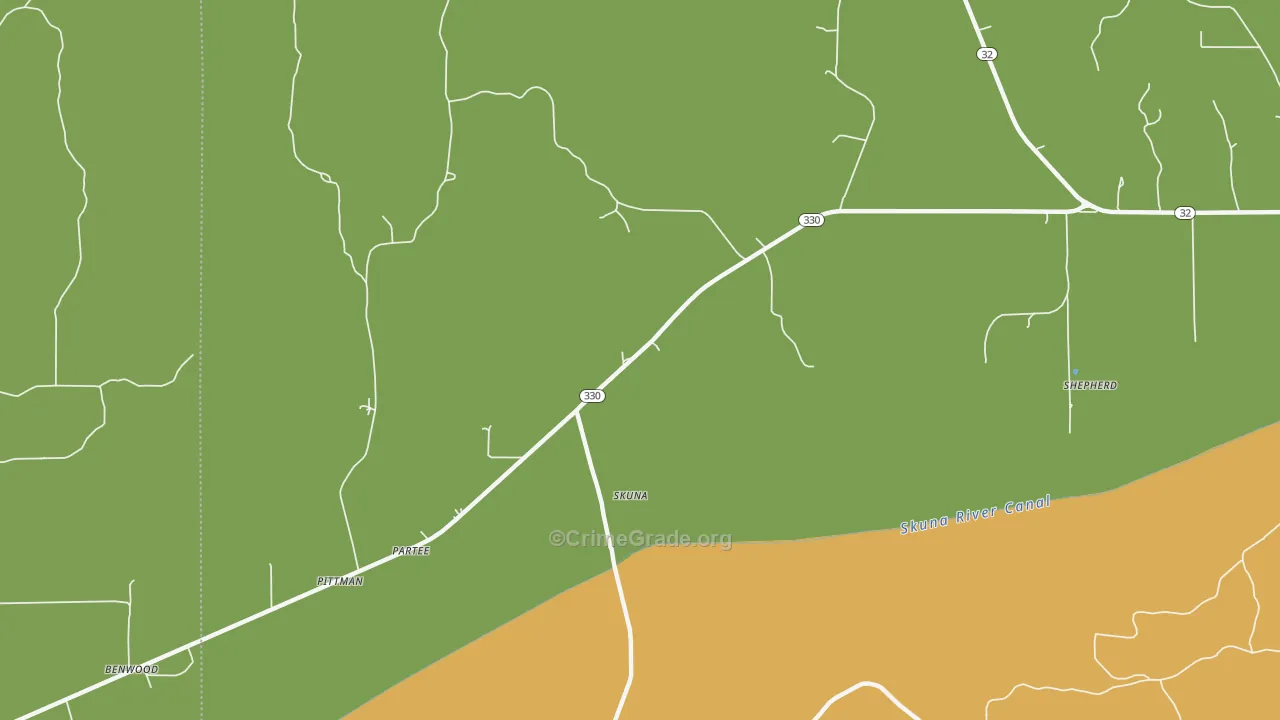 Skuna, MS Map of Vandalism Rates