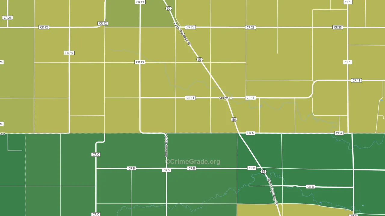 Skyburg, MN Map of Vandalism Rates