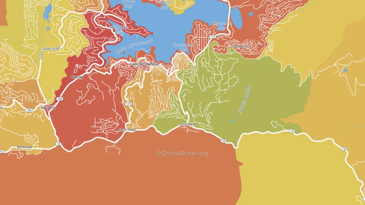 Skyforest, CA Map of Vandalism Rates