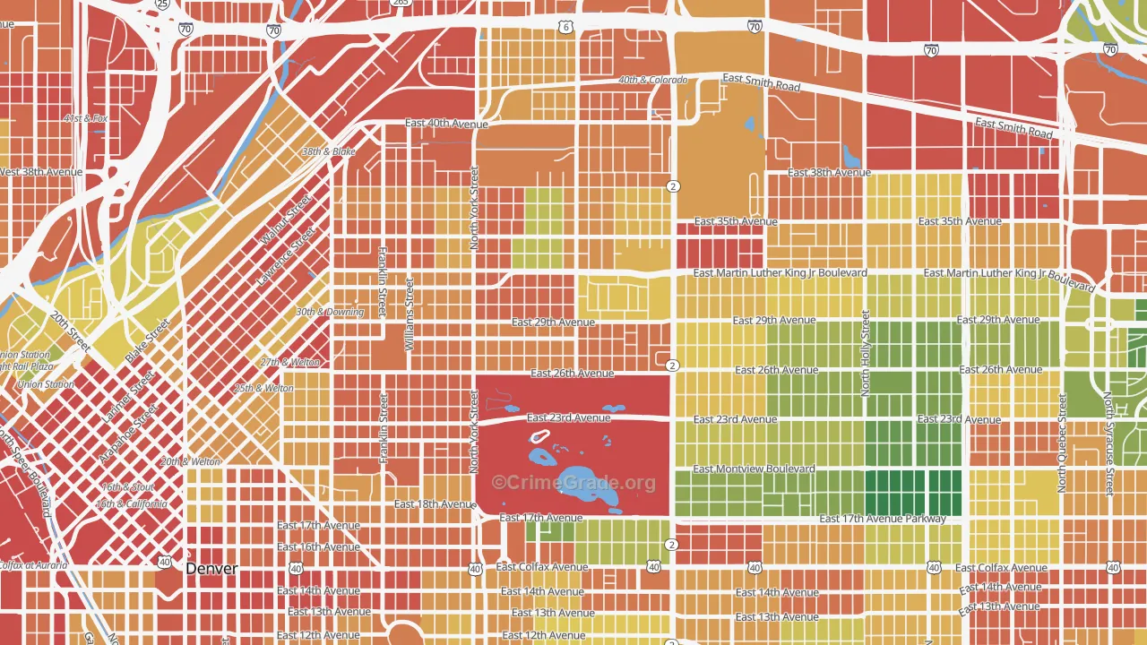 Skyland, Denver, CO Map of Vandalism Rates