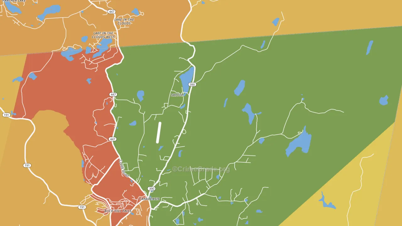 Skytop, PA Map of Vandalism Rates