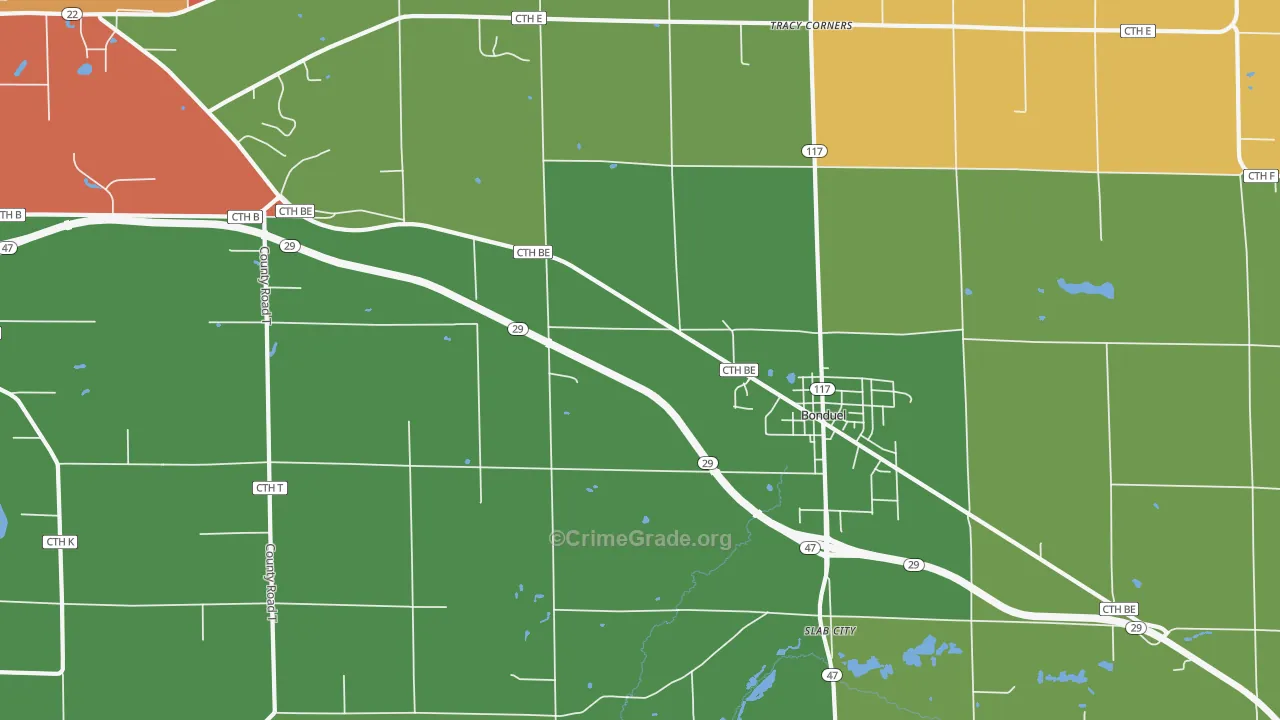 Slab City, WI Map of Vandalism Rates
