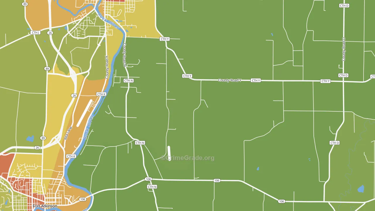 Slabtown, WI Map of Vandalism Rates