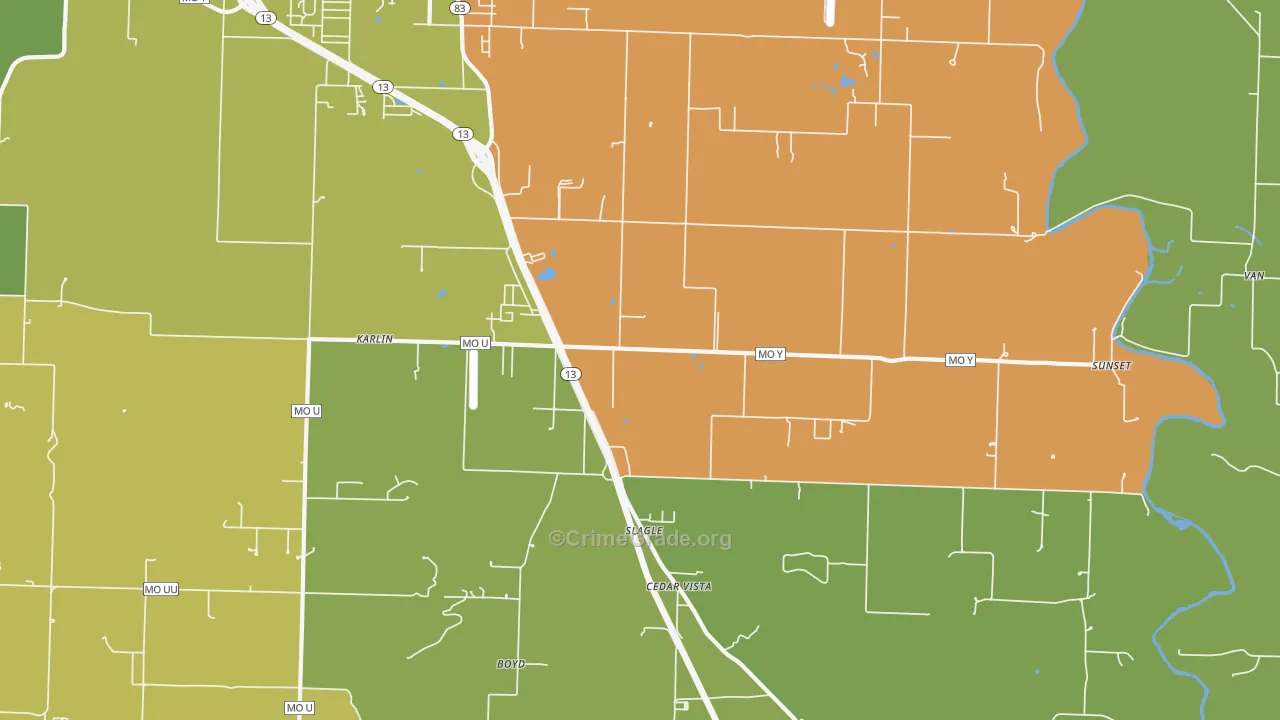 Slagle, MO Map of Vandalism Rates