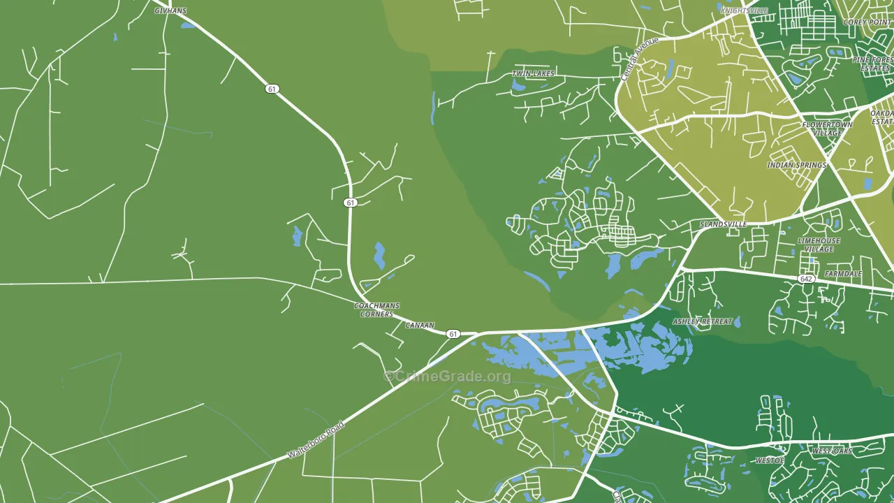 Slandsville, SC Map of Vandalism Rates