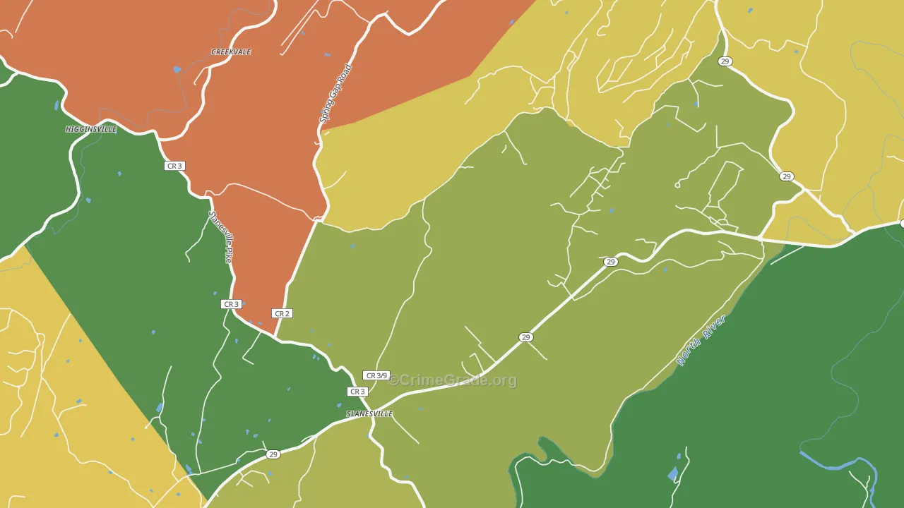 Slanesville, WV Map of Vandalism Rates