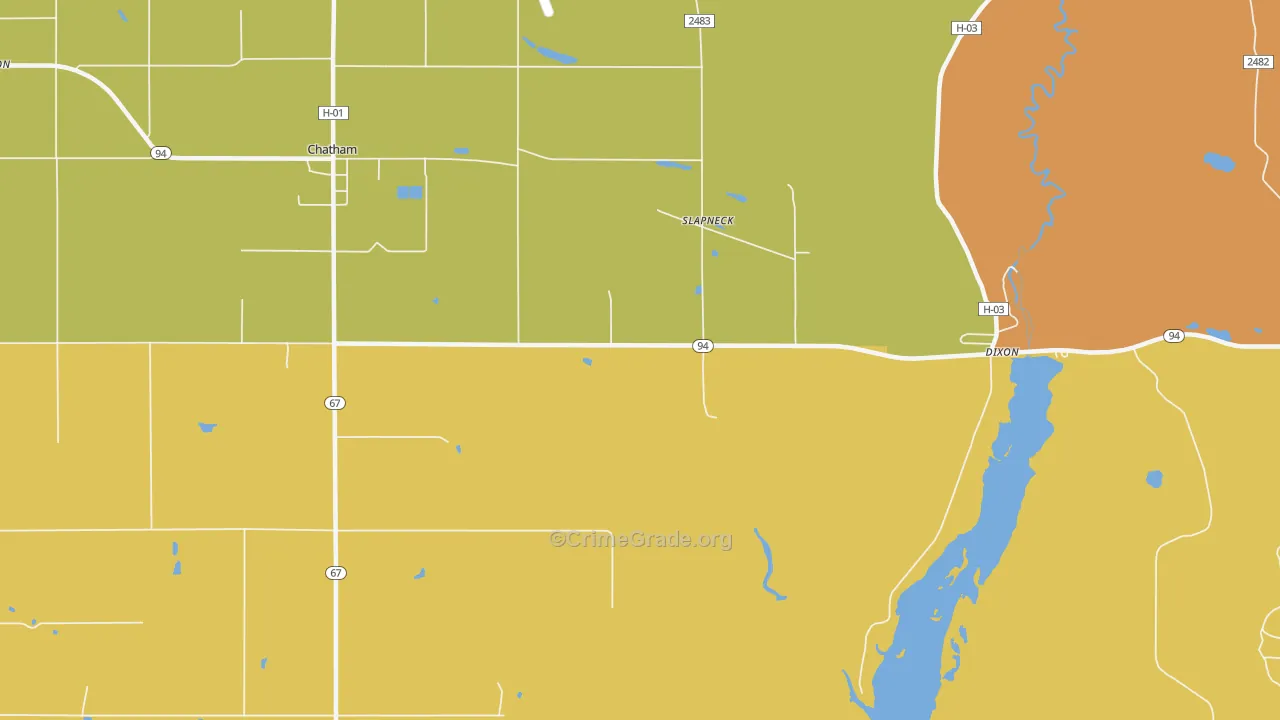 Slapneck, MI Map of Vandalism Rates