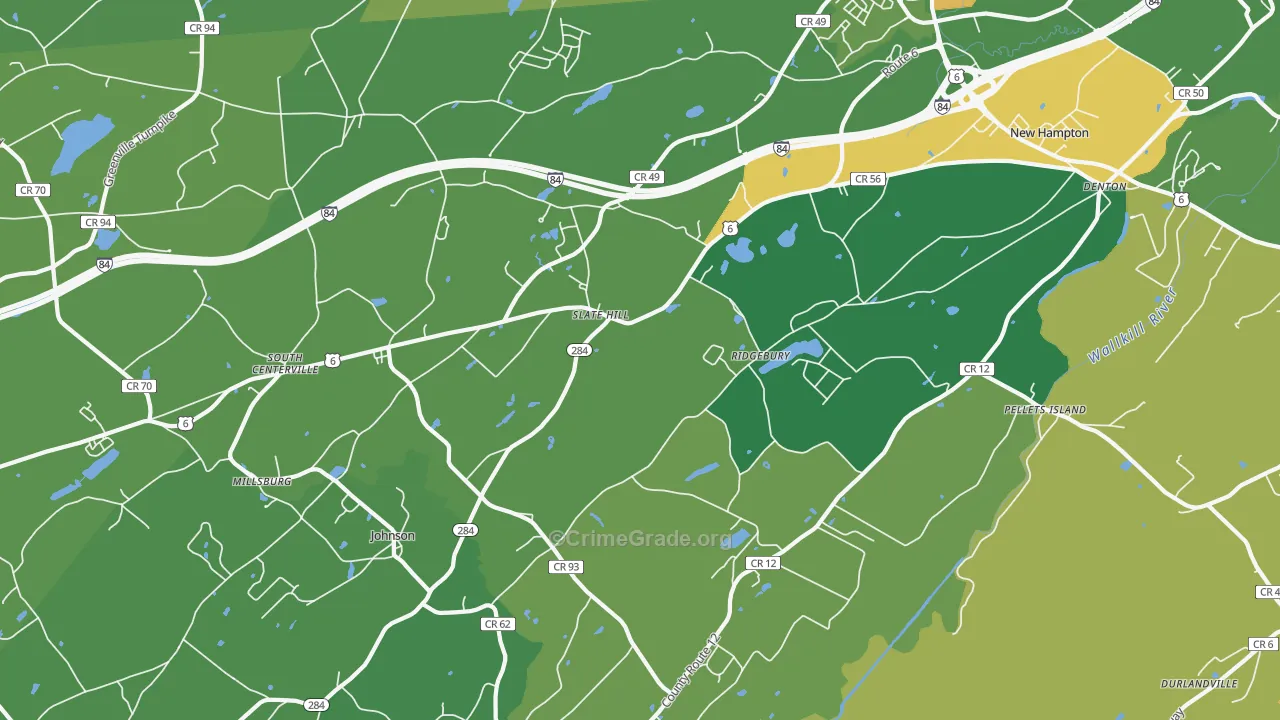 Slate Hill, NY Map of Vandalism Rates