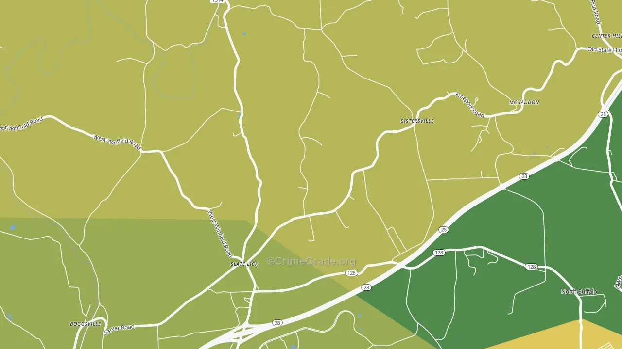 Slate Lick, PA Map of Vandalism Rates