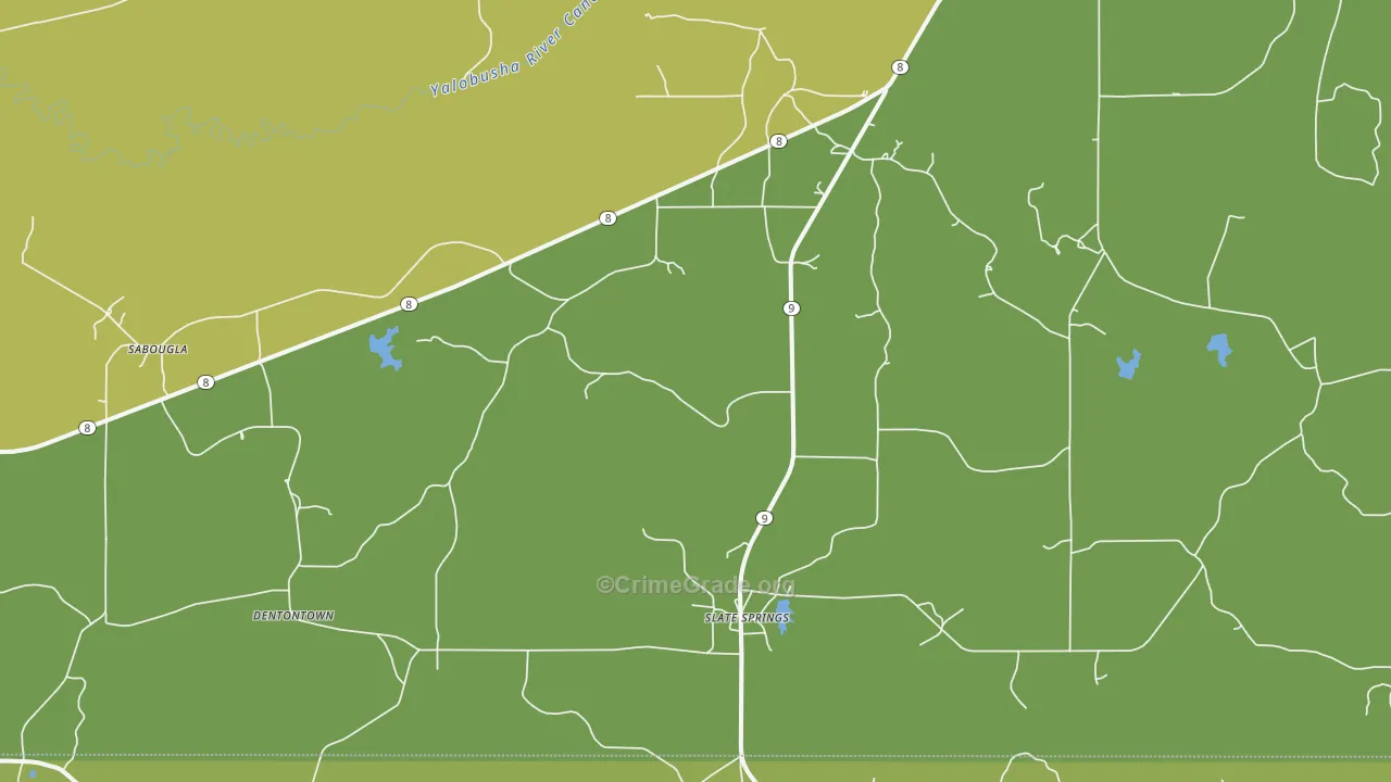 Slate Spring, MS Map of Vandalism Rates