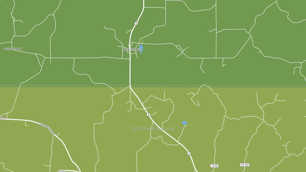 Slate Springs, MS Map of Vandalism Rates