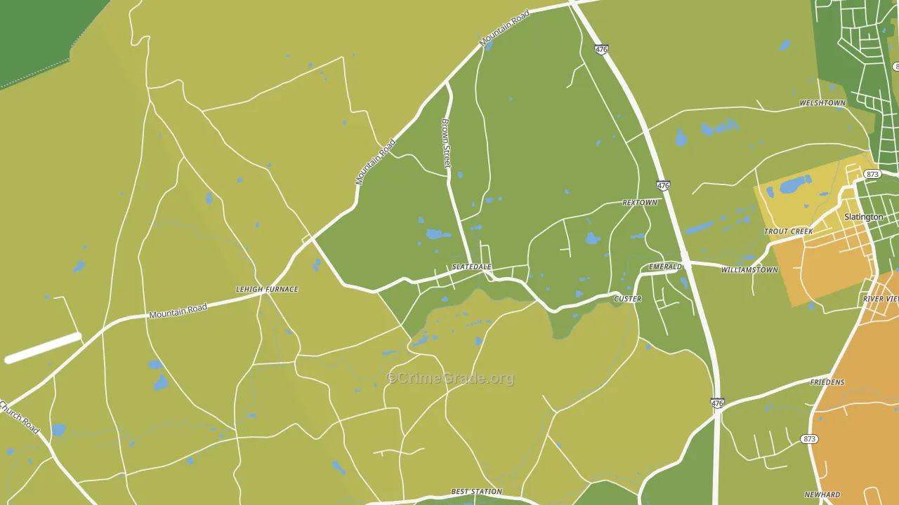 Slatedale, PA Map of Vandalism Rates