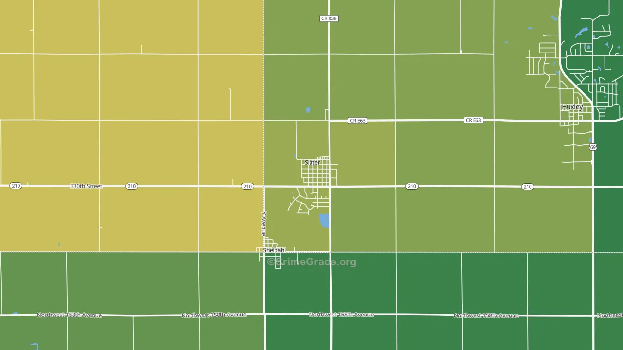 Slater, IA Map of Vandalism Rates