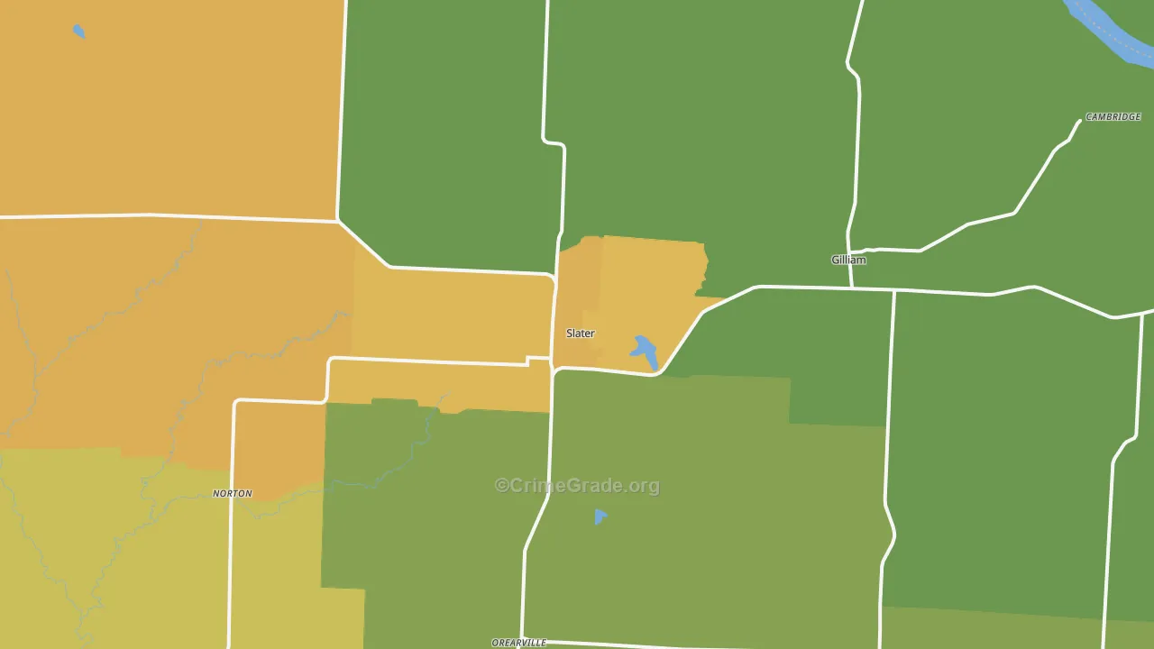 Slater, MO Map of Vandalism Rates