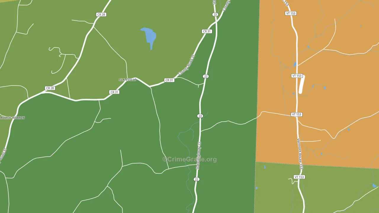 Slateville, NY Map of Vandalism Rates