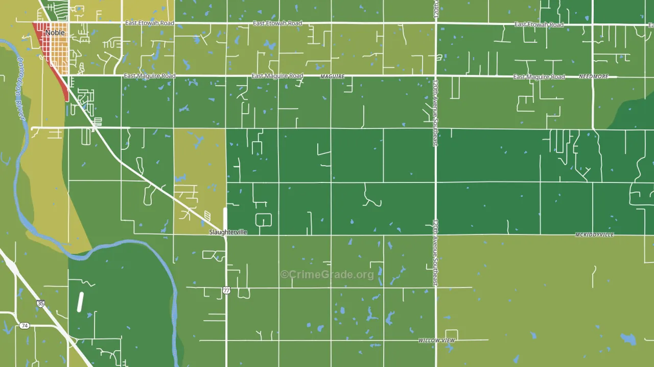 Slaughterville, OK Map of Vandalism Rates