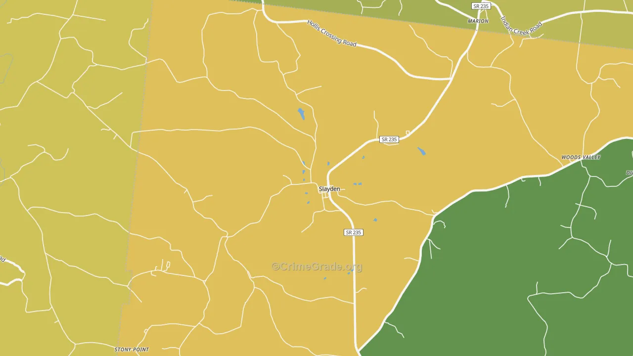 Slayden, TN Map of Vandalism Rates