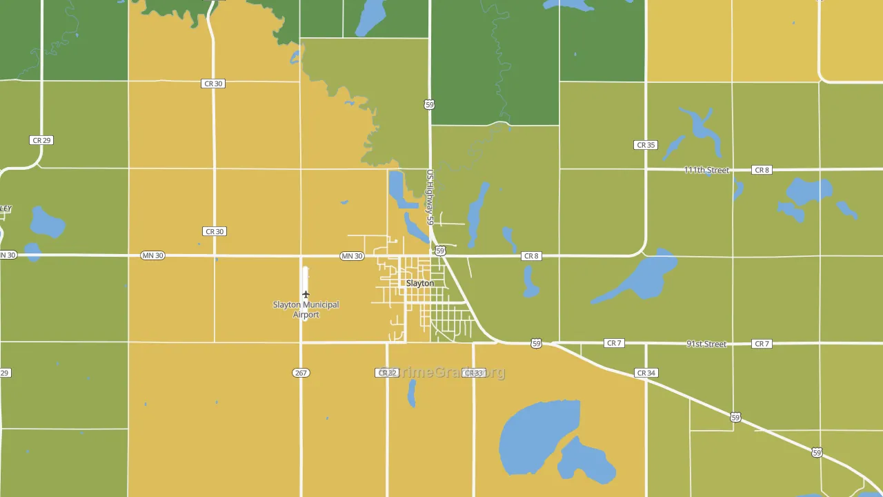 Slayton, MN Map of Vandalism Rates
