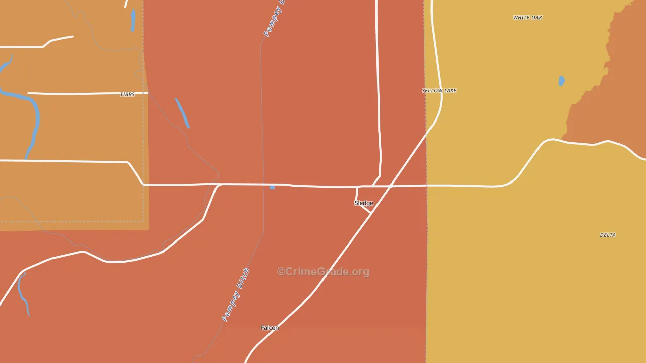 Sledge, MS Map of Vandalism Rates