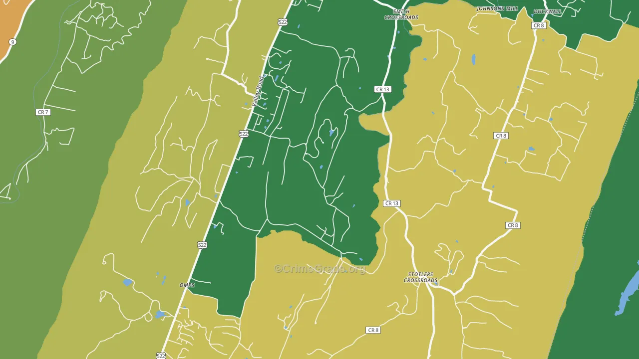 Sleepy Creek, WV Map of Vandalism Rates