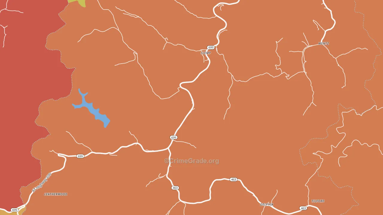 Slemp, KY Map of Vandalism Rates