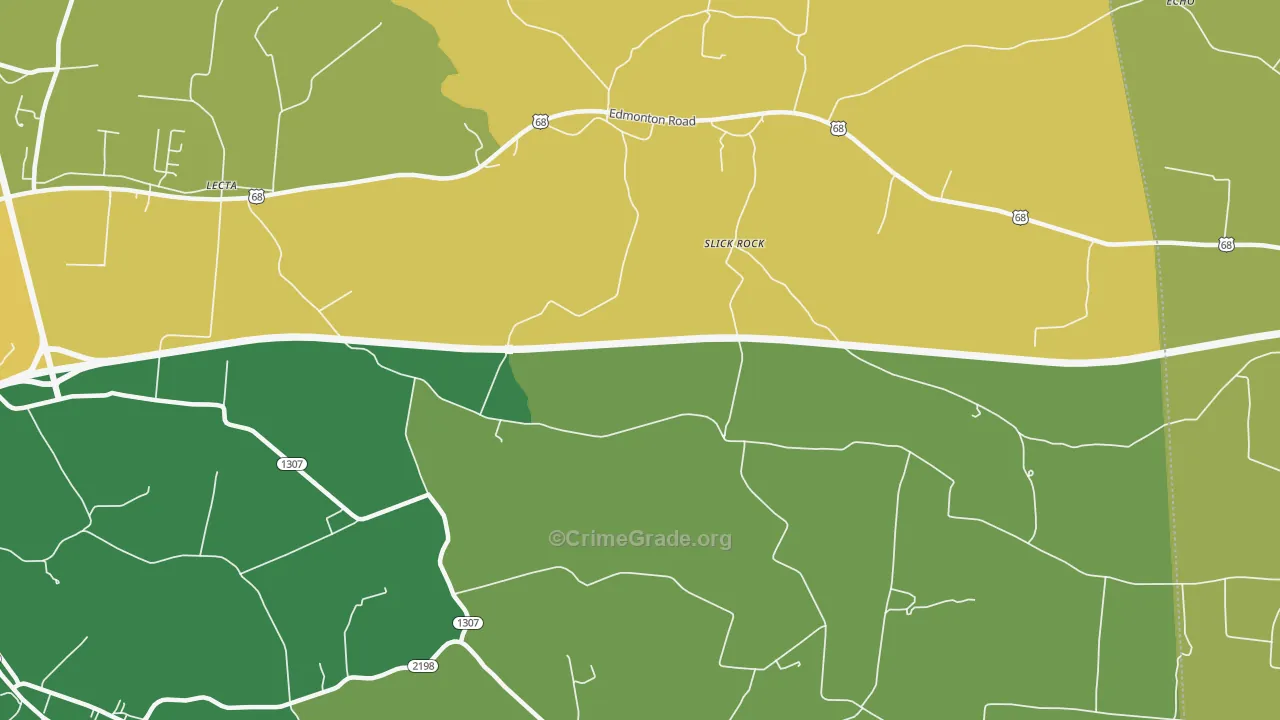 Slick Rock, KY Map of Vandalism Rates