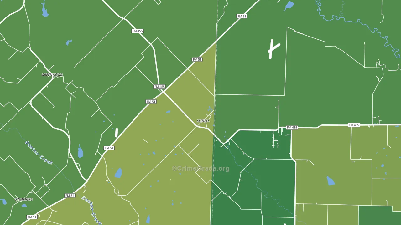 Slidell, TX Map of Vandalism Rates