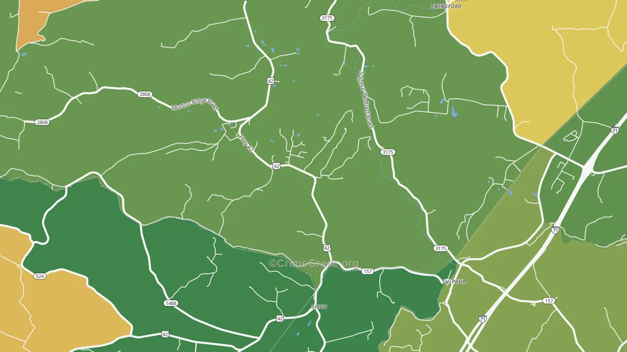 Sligo, KY Map of Vandalism Rates
