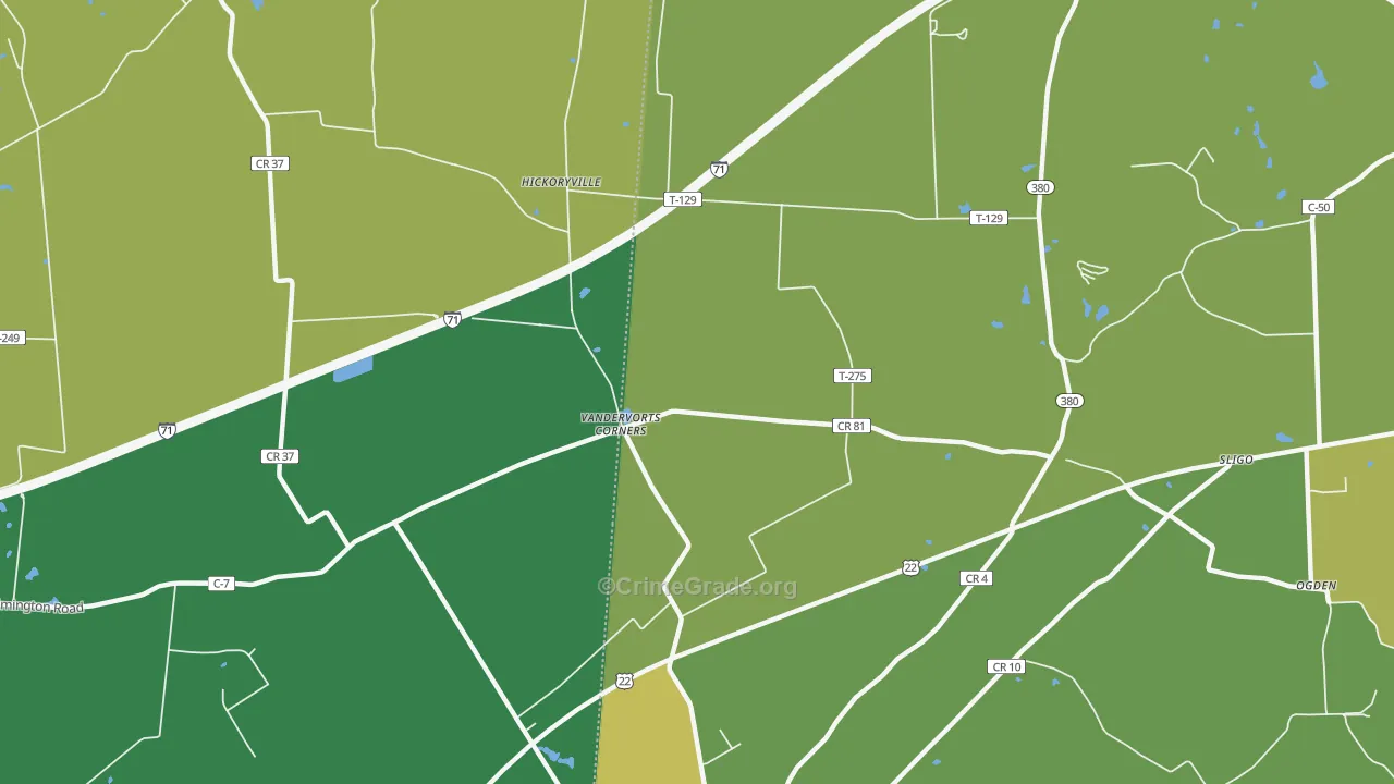 Sligo, OH Map of Vandalism Rates