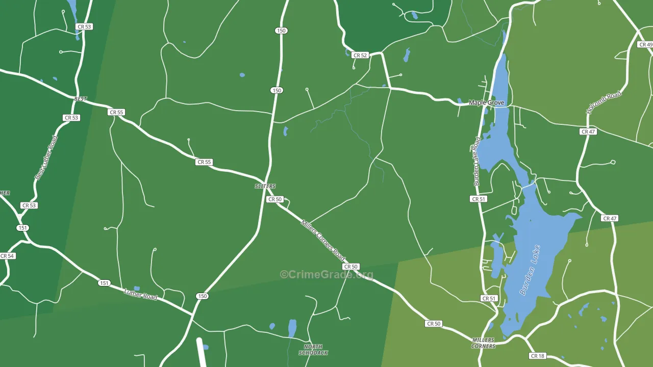 Sliters, NY Map of Vandalism Rates