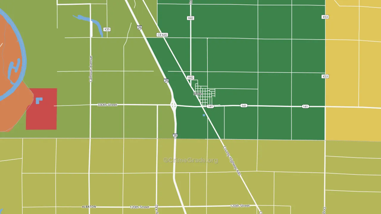 Sloan, IA Map of Vandalism Rates