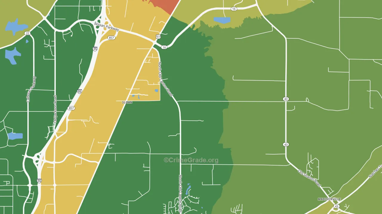 Sloan, MS Map of Vandalism Rates